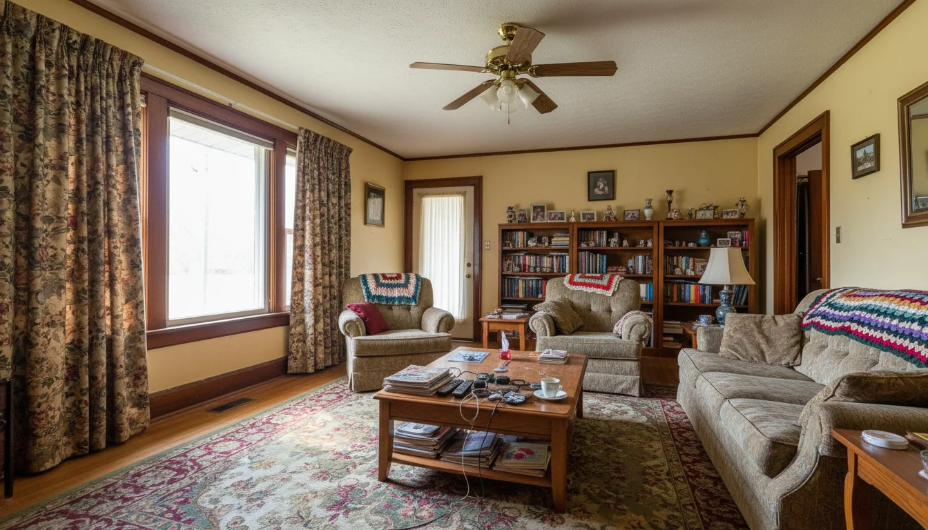 Living room before AI redesign