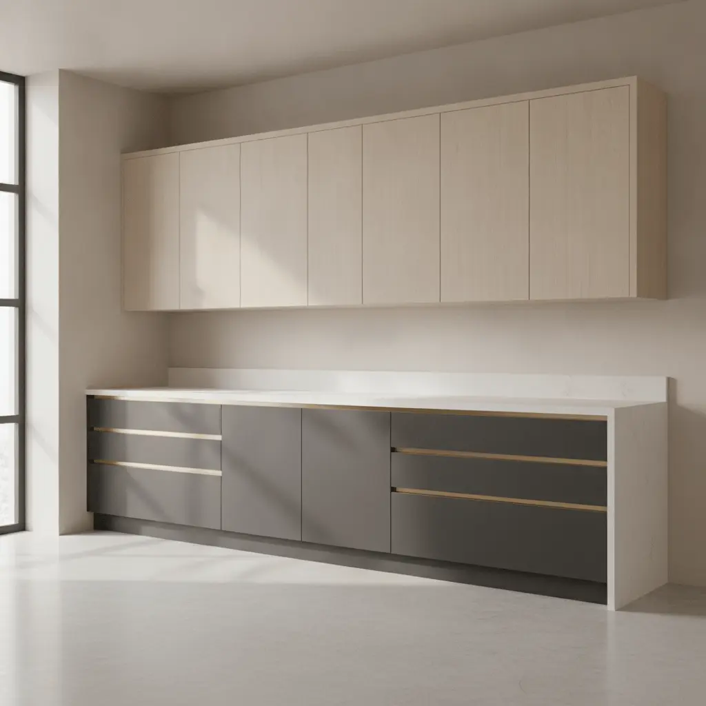 Modern kitchen two tone cabinets